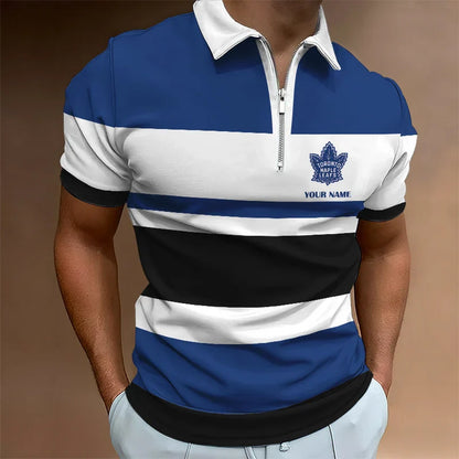 LIMITED EDITION - NEW CUSTOMIZED NHL23 TM LEAFS ZIP POLO SHIRT
