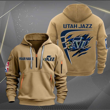 LIMITED EDITION - NEW CUSTOMIZED NBA29 UJ UTAH JAZZ QUARTER ZIP HOODIE