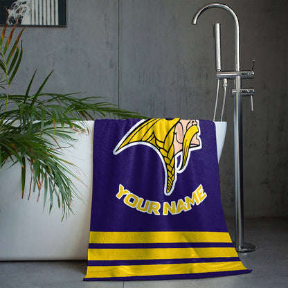 LIMITED EDITION - NEW CUSTOMIZED NFL05 MVK MINNESOTA VIKINGS BEACH & BATH TOWEL