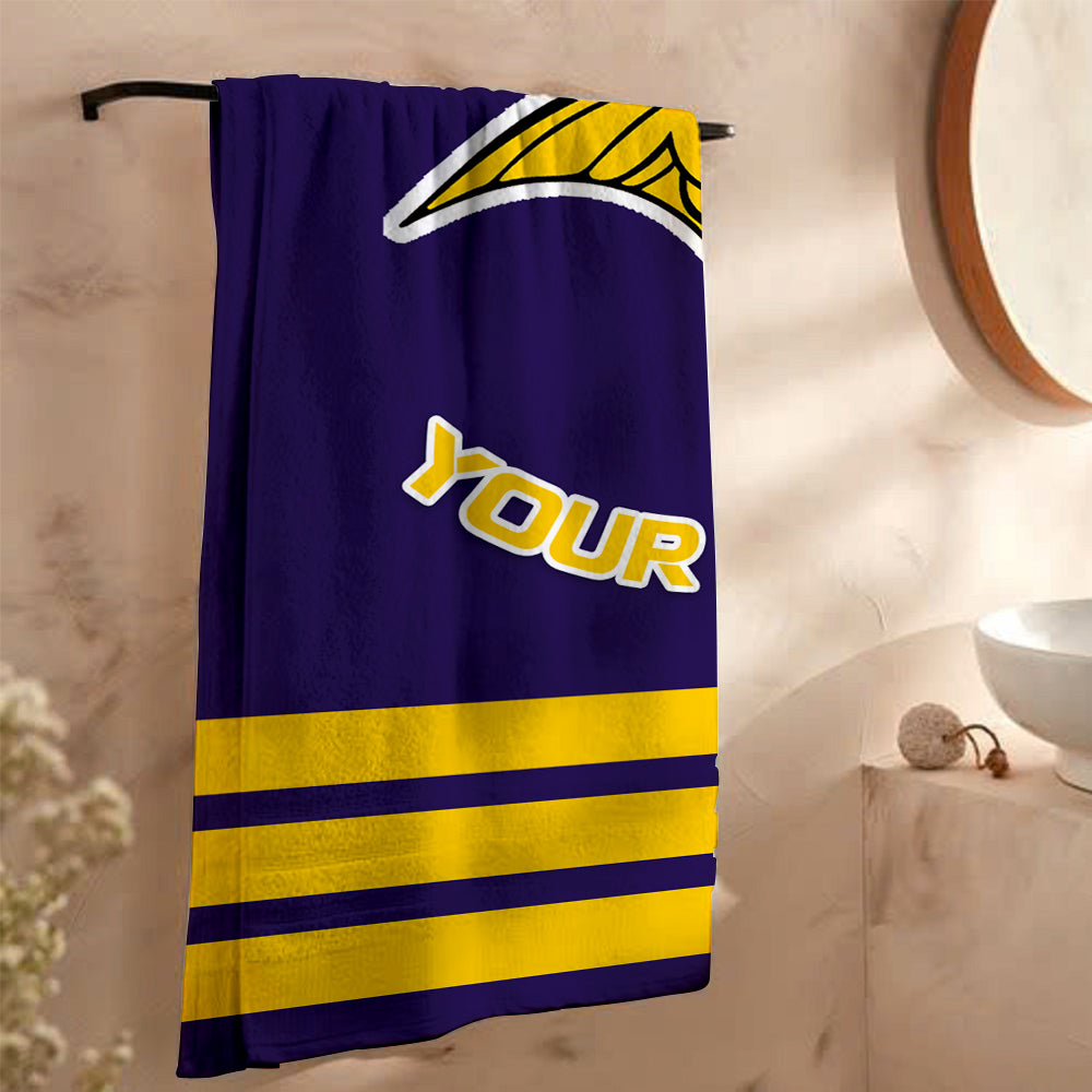 LIMITED EDITION - NEW CUSTOMIZED NFL05 MVK MINNESOTA VIKINGS BEACH & BATH TOWEL