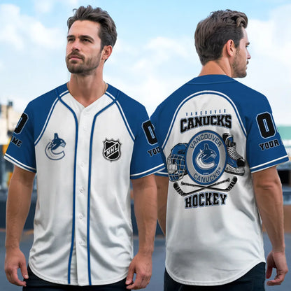 LIMITED EDITION - NEW CUSTOMIZED NHL19 VC CANUCKS BASEBALL JERSEY