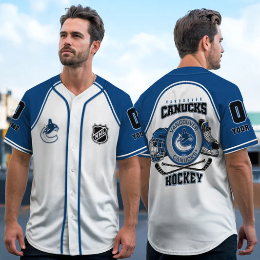 LIMITED EDITION - NEW CUSTOMIZED NHL19 VC CANUCKS BASEBALL JERSEY