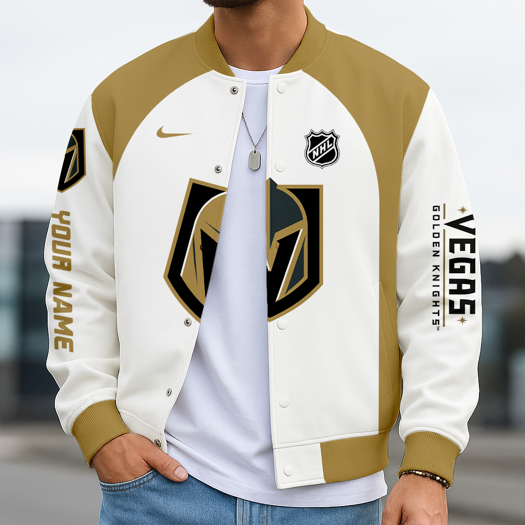 LIMITED EDITION - NEW CUSTOMIZED NHL04 VGK VEGAS GOLDEN KNIGHTS BASEBALL JACKET