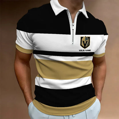 LIMITED EDITION - NEW CUSTOMIZED NHL04 VG KNIGHTS ZIP POLO SHIRT