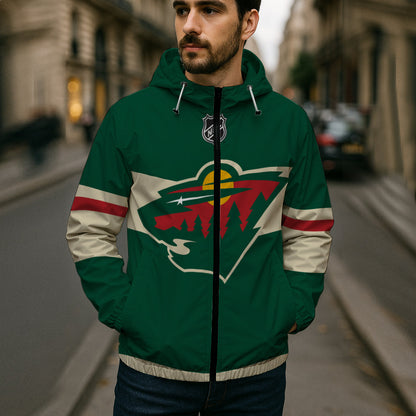 LIMITED EDITION - NEW CUSTOMIZED NHL13 MNW MINNESOTA WILD WINDBREAKER JACKET