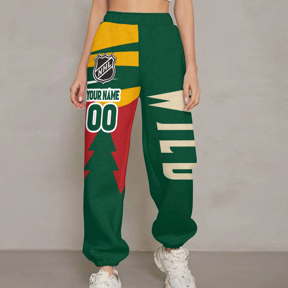 LIMITED EDITION - NEW CUSTOMIZED NHL13 MNW MINNESOTA WILD LONG PANTS
