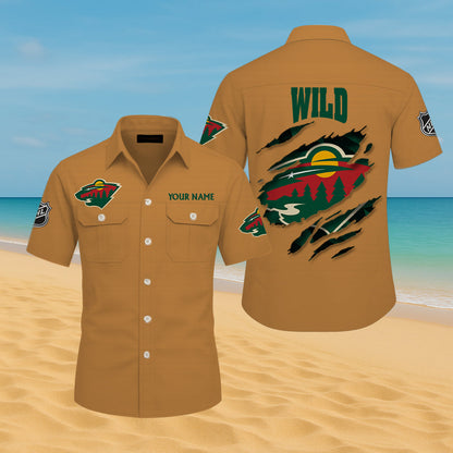 LIMITED EDITION - NEW CUSTOMIZED NHL13 MNW MINNESOTA WILD CARGO SHIRT
