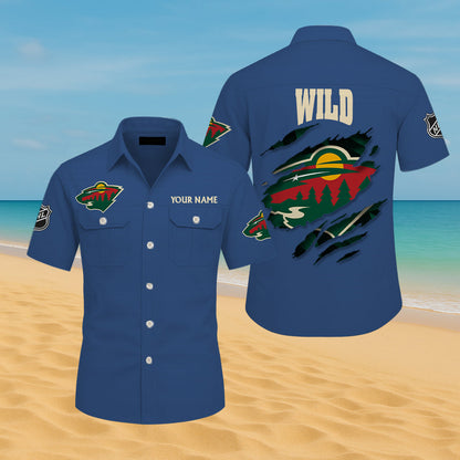 LIMITED EDITION - NEW CUSTOMIZED NHL13 MNW MINNESOTA WILD CARGO SHIRT