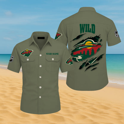 LIMITED EDITION - NEW CUSTOMIZED NHL13 MNW MINNESOTA WILD CARGO SHIRT