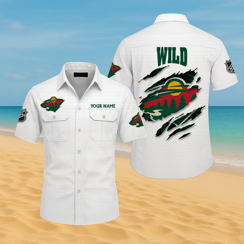 LIMITED EDITION - NEW CUSTOMIZED NHL13 MNW MINNESOTA WILD CARGO SHIRT