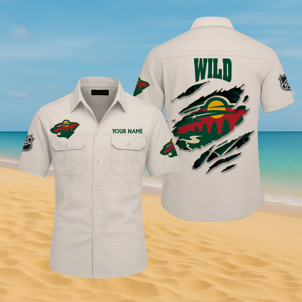 LIMITED EDITION - NEW CUSTOMIZED NHL13 MNW MINNESOTA WILD CARGO SHIRT