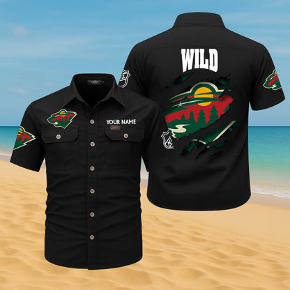 LIMITED EDITION - NEW CUSTOMIZED NHL13 MNW MINNESOTA WILD CARGO SHIRT