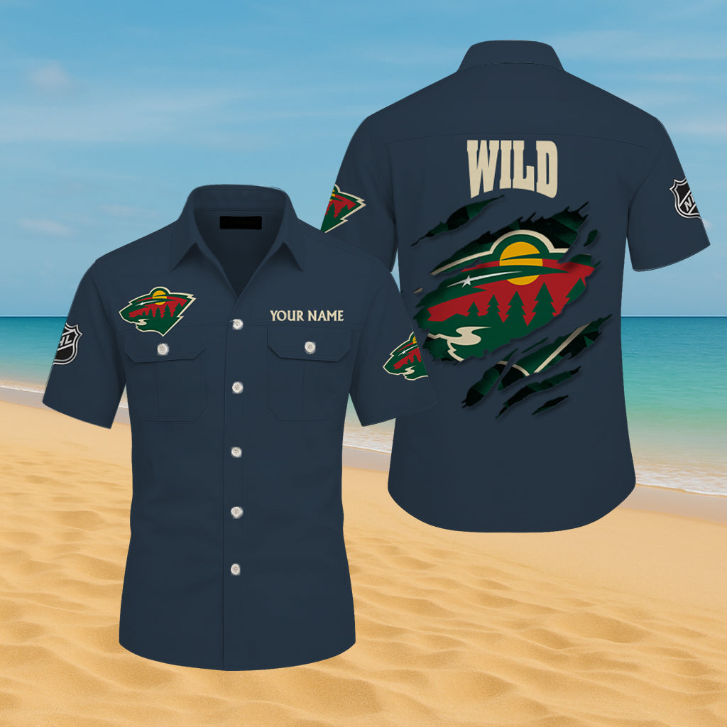 LIMITED EDITION - NEW CUSTOMIZED NHL13 MNW MINNESOTA WILD CARGO SHIRT