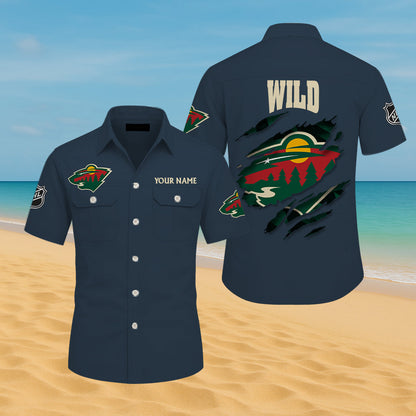 LIMITED EDITION - NEW CUSTOMIZED NHL13 MNW MINNESOTA WILD CARGO SHIRT