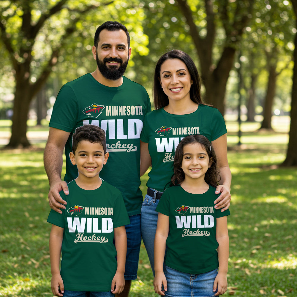 LIMITED EDITION - NEW CUSTOMIZED NHL13 MNW MINNESOTA WILD T-SHIRT FOR FAMILY (ADULTS & KIDS)