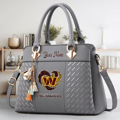LIMITED EDITION - NEW CUSTOMIZED NFL12 WTC WASHINGTON COMMANDERS ZIP HANDBAG MULTICOLOR