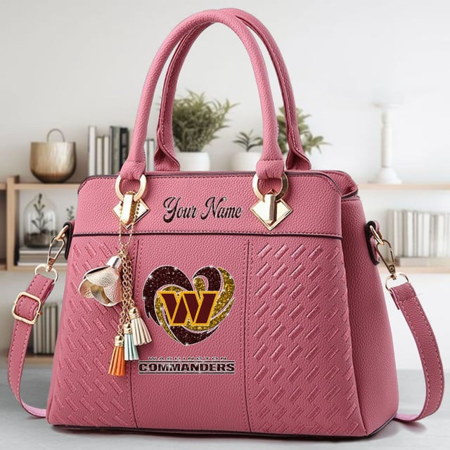 LIMITED EDITION - NEW CUSTOMIZED NFL12 WTC WASHINGTON COMMANDERS ZIP HANDBAG MULTICOLOR
