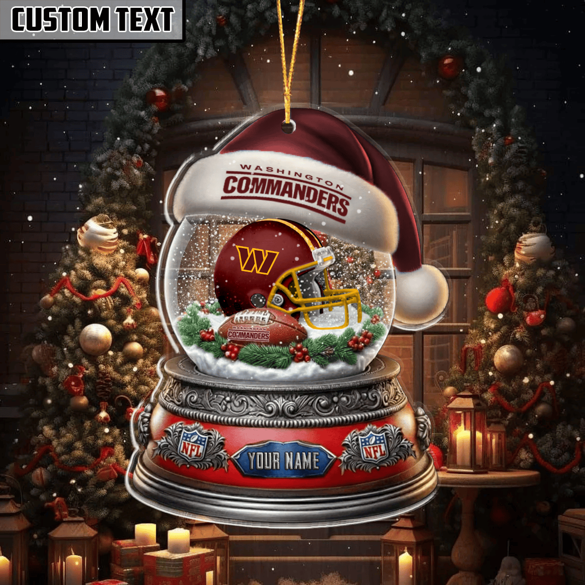 LIMITED EDITION - NEW CUSTOMIZED NFL12 WTC WASHINGTON COMMANDERS ORNAMENT