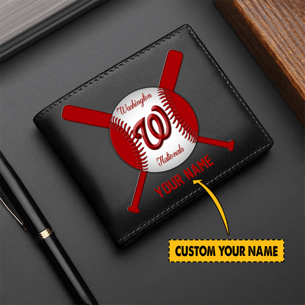 LIMITED EDITION - NEW CUSTOMIZED MLB28 WA NATIONALS LEATHER WALLET