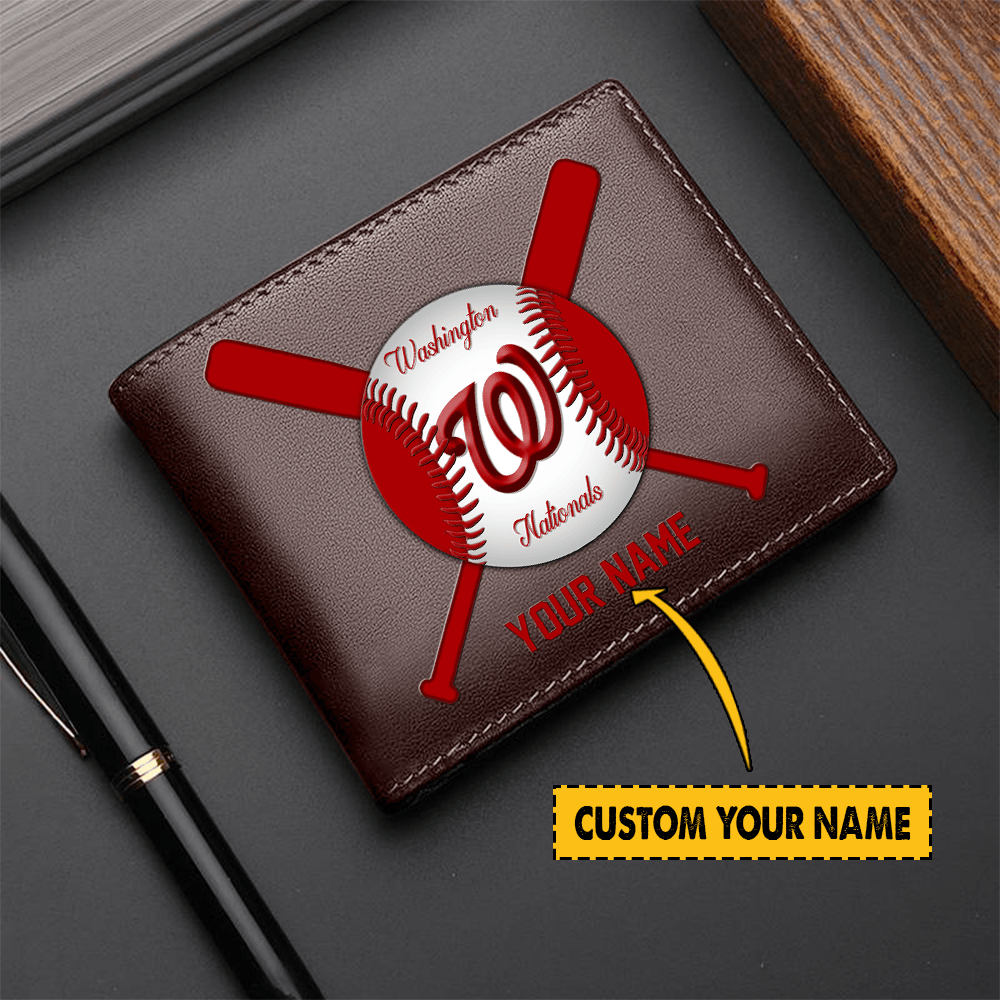 LIMITED EDITION - NEW CUSTOMIZED MLB28 WA NATIONALS LEATHER WALLET