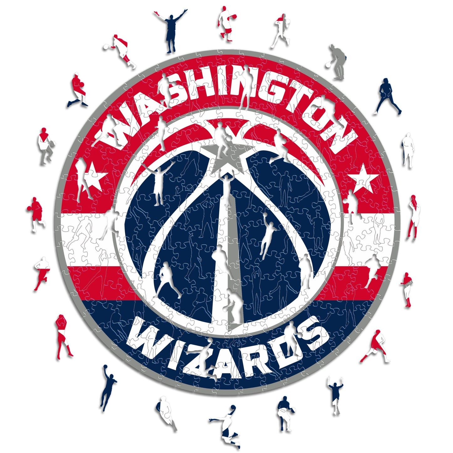 LIMITED EDITION - NEW CUSTOMIZED NBA28 WW WASHINGTON WIZARDS WOODEN PUZZLE