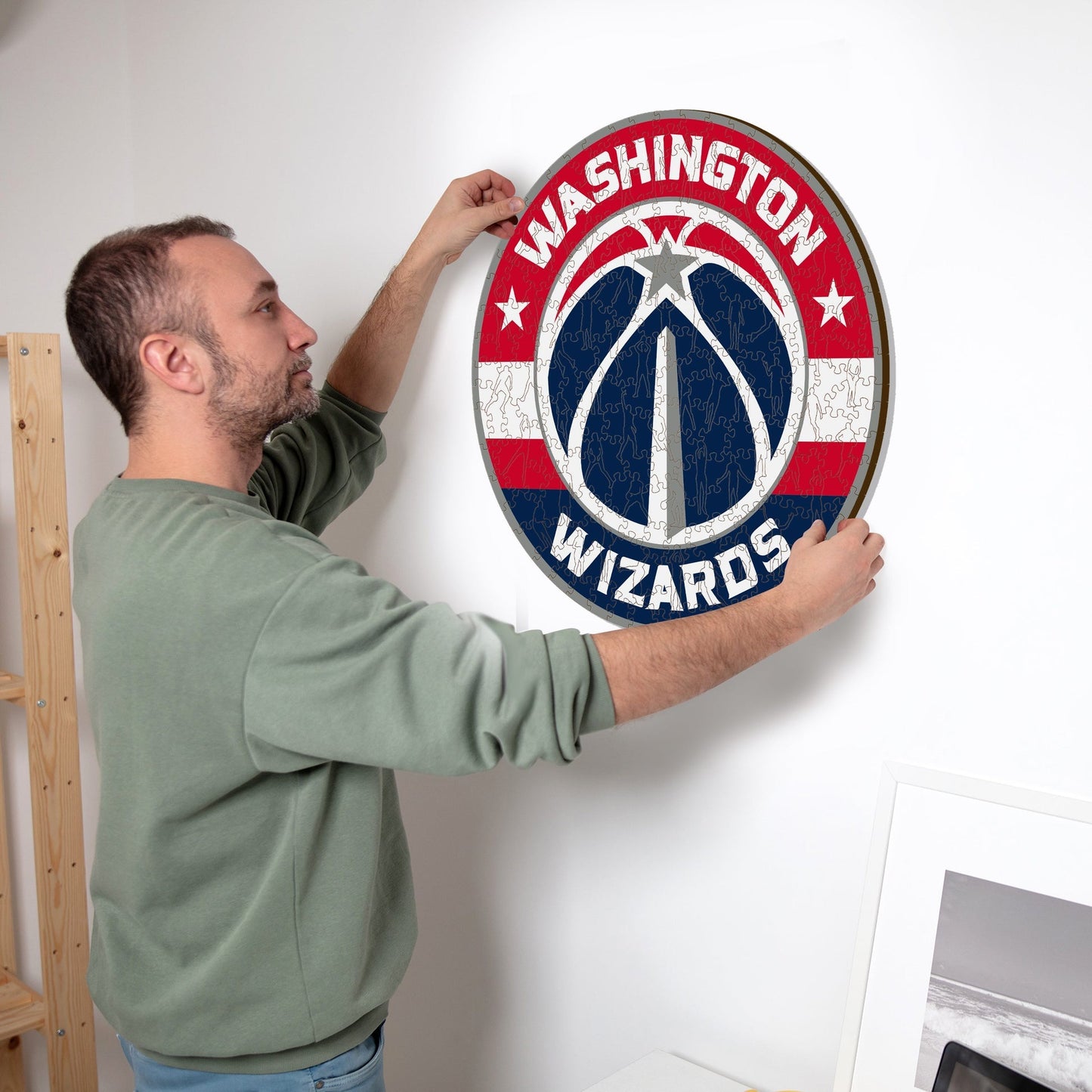 LIMITED EDITION - NEW CUSTOMIZED NBA28 WW WASHINGTON WIZARDS WOODEN PUZZLE