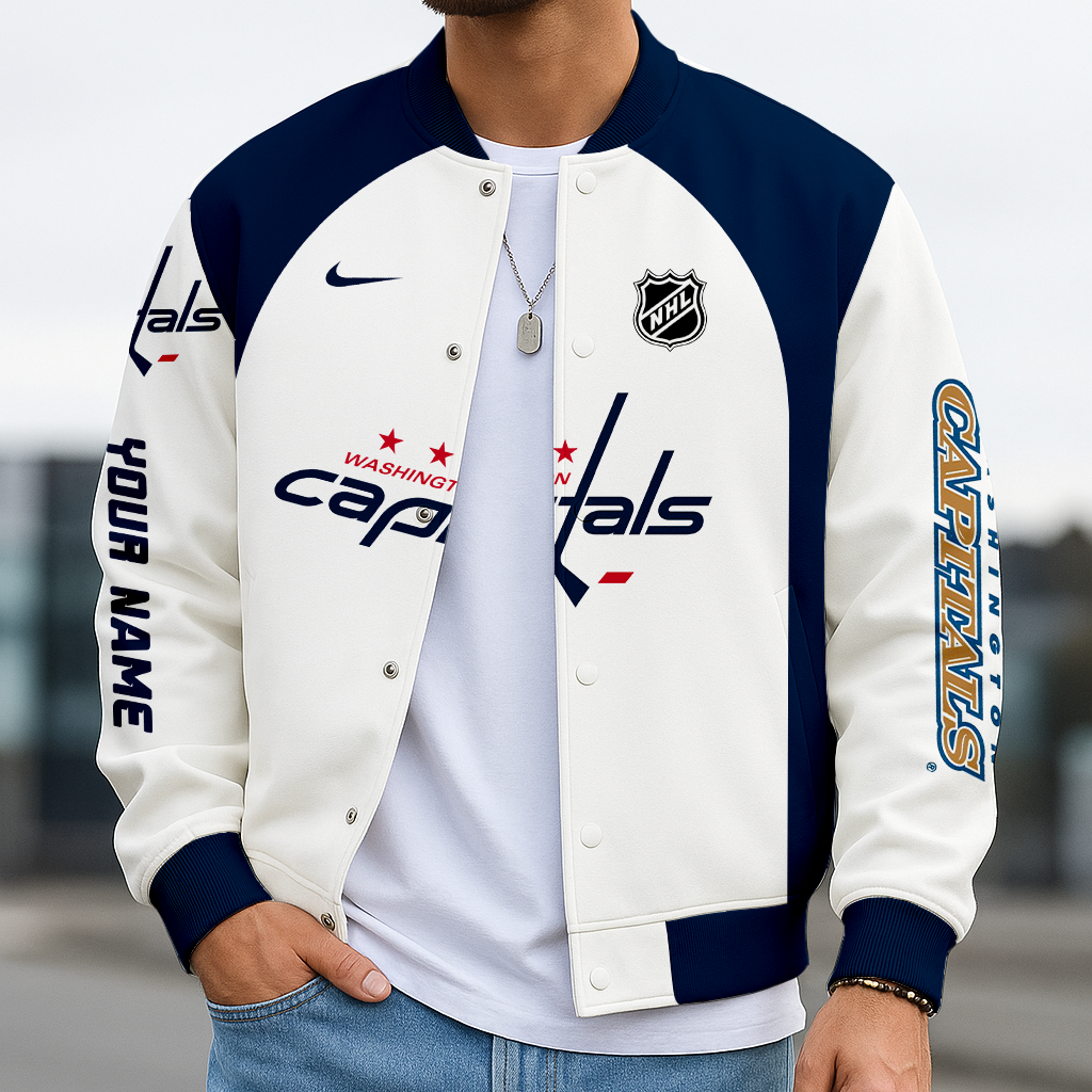 LIMITED EDITION - NEW CUSTOMIZED NHL10 WCP WASHINGTON CAPITALS BASEBALL JACKET