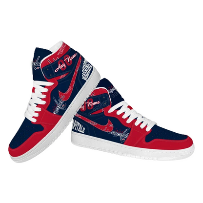 LIMITED EDITION - NEW CUSTOMIZED NHL10 WS CAPITALS AIR JORDAN SNEAKERS
