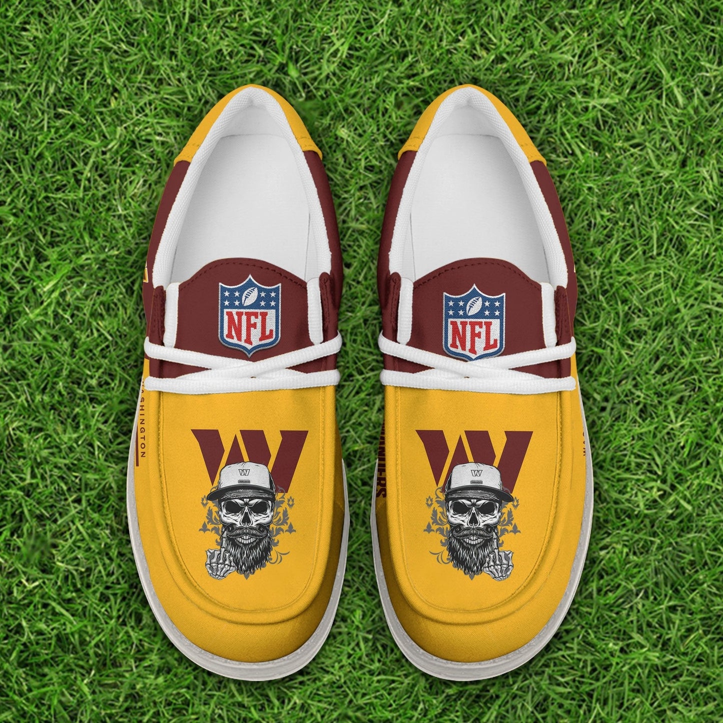 LIMITED EDITION - NEW CUSTOMIZED NFL12 WTC WASHINGTON COMMANDERS LOAFER SHOES