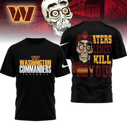 LIMITED EDITION - NEW CUSTOMIZED NFL12 WTC WASHINGTON COMMANDERS HATERS SILENCE I KILL YOU SHIRT