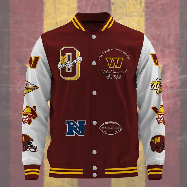 LIMITED EDITION - NEW CUSTOMIZED NFL12 WTC WASHINGTON COMMANDERS BASEBALL JACKET