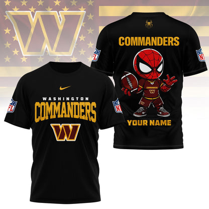 LIMITED EDITION - NEW CUSTOMIZED NFL12 WTC WASHINGTON COMMANDERS SPIDER HERO 3D SHIRT