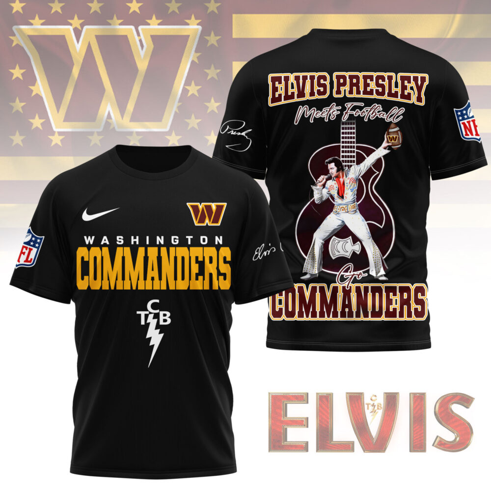 LIMITED EDITION - NEW CUSTOMIZED NFL12 WTC WASHINGTON COMMANDERS X ELVIS PRESLEY FAN 3D SHIRT
