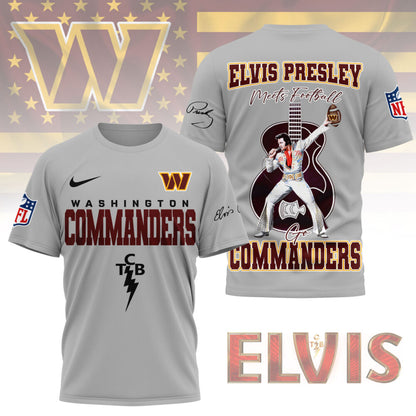LIMITED EDITION - NEW CUSTOMIZED NFL12 WTC WASHINGTON COMMANDERS X ELVIS PRESLEY FAN 3D SHIRT