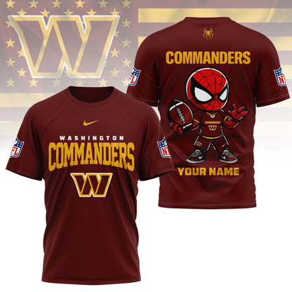 LIMITED EDITION - NEW CUSTOMIZED NFL12 WTC WASHINGTON COMMANDERS SPIDER HERO 3D SHIRT