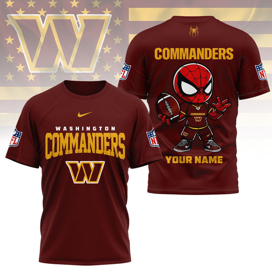LIMITED EDITION - NEW CUSTOMIZED NFL12 WTC WASHINGTON COMMANDERS SPIDER HERO 3D SHIRT