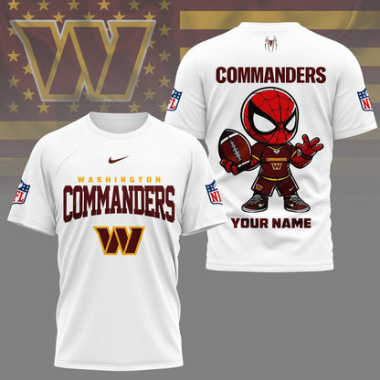 LIMITED EDITION - NEW CUSTOMIZED NFL12 WTC WASHINGTON COMMANDERS SPIDER HERO 3D SHIRT