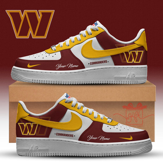 LIMITED EDITION - NEW CUSTOMIZED NFL12 WTC WASHINGTON COMMANDERS AF1 SNEAKERS