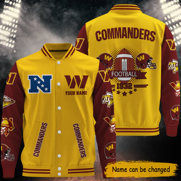 LIMITED EDITION - NEW CUSTOMIZED NFL12 WTC WASHINGTON COMMANDERS BASEBALL JACKET