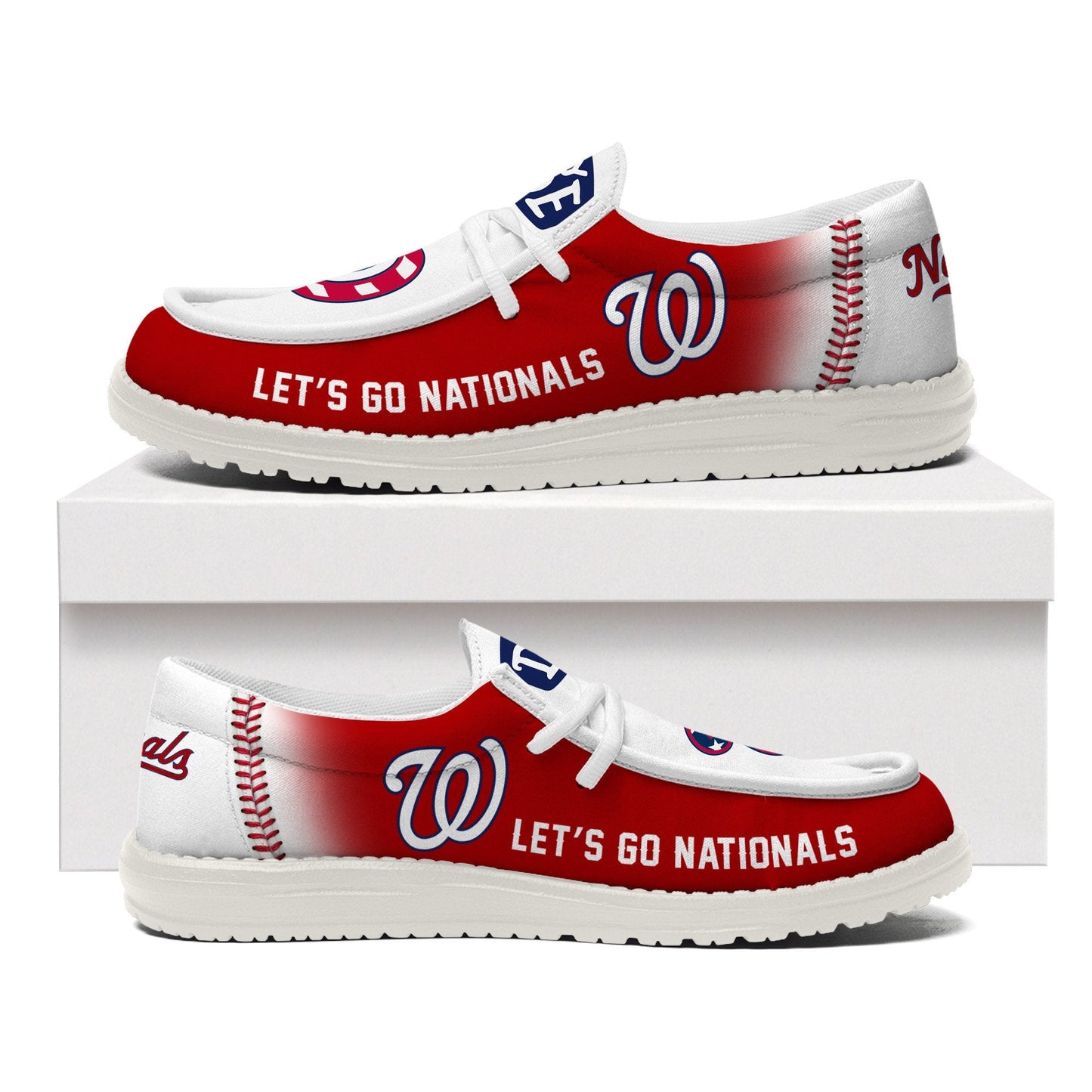 LIMITED EDITION - NEW CUSTOMIZED MLB28 WA NATIONALS LOAFER SHOES