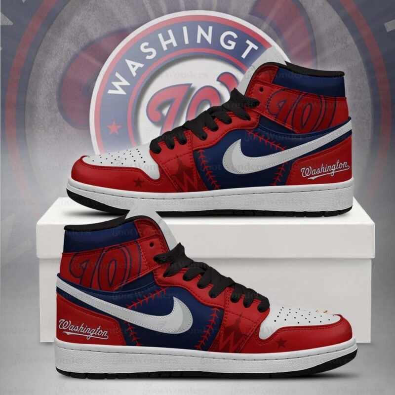 LIMITED EDITION - NEW CUSTOMIZED MLB28 WA NATIONALS AIR JORDAN SNEAKERS
