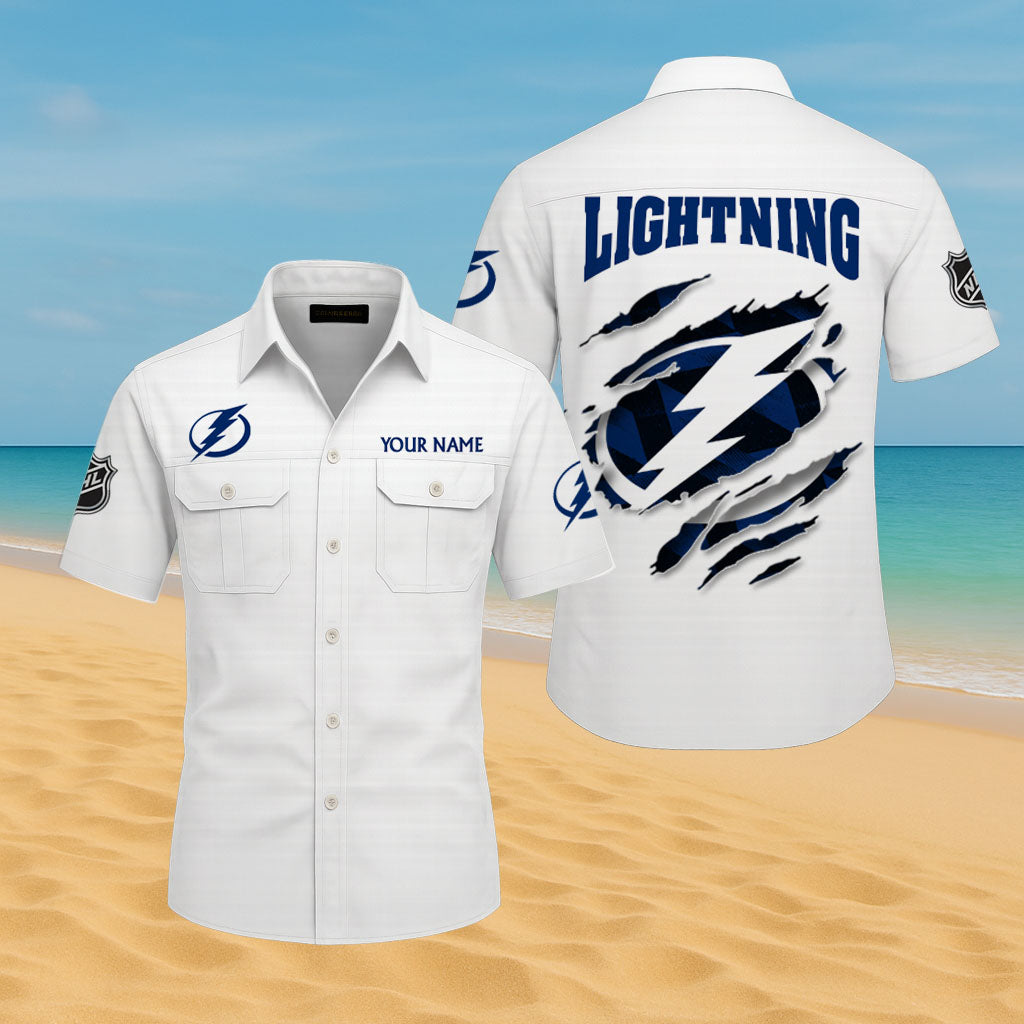 LIMITED EDITION - NEW CUSTOMIZED NHL12 TPL TAMPA BAY LIGHTNING CARGO SHIRT