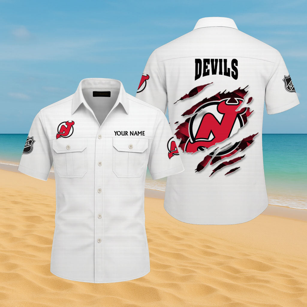 LIMITED EDITION - NEW CUSTOMIZED NHL06 NJD NEW JERSEY DEVILS CARGO SHIRT