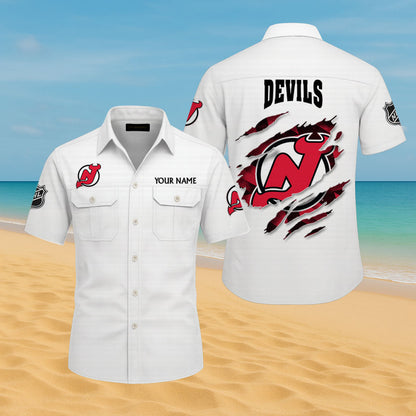 LIMITED EDITION - NEW CUSTOMIZED NHL06 NJD NEW JERSEY DEVILS CARGO SHIRT