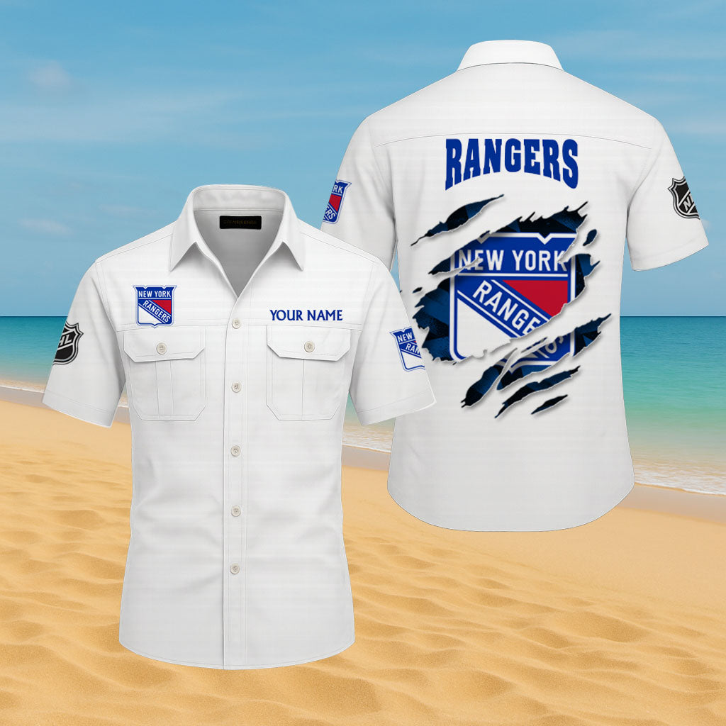 LIMITED EDITION - NEW CUSTOMIZED NHL24 NYR NEW YORK RANGERS CARGO SHIRT