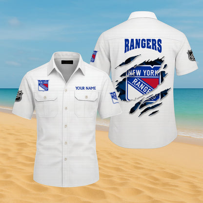 LIMITED EDITION - NEW CUSTOMIZED NHL24 NYR NEW YORK RANGERS CARGO SHIRT