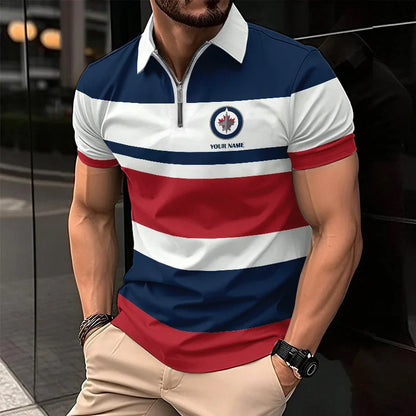 LIMITED EDITION - NEW CUSTOMIZED NHL21 WN JETS ZIP POLO SHIRT