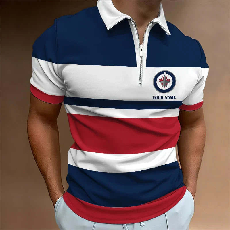 LIMITED EDITION - NEW CUSTOMIZED NHL21 WN JETS ZIP POLO SHIRT