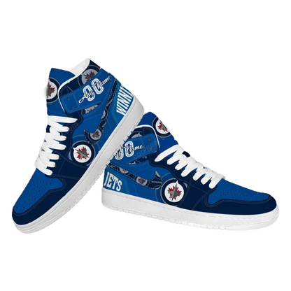 LIMITED EDITION - NEW CUSTOMIZED NHL21 WN JETS AIR JORDAN SNEAKERS