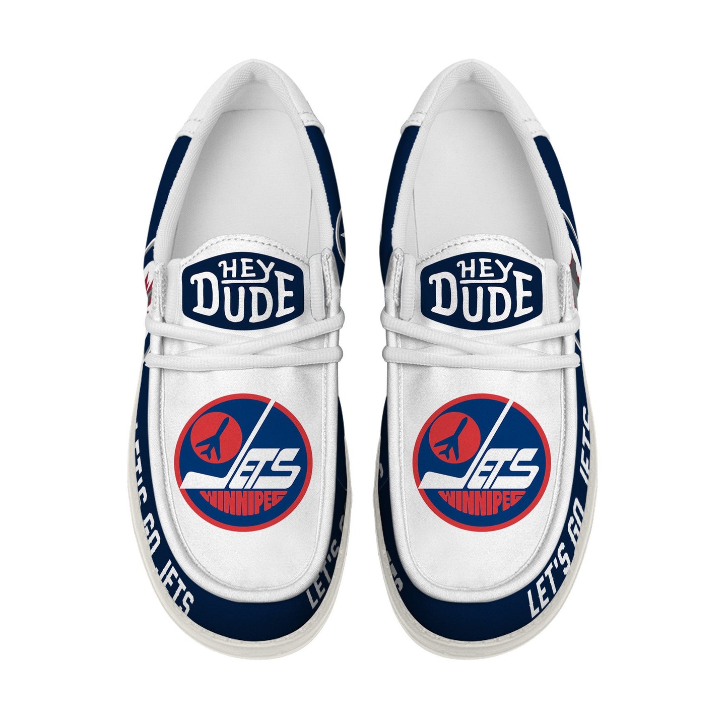 LIMITED EDITION - NEW CUSTOMIZED NHL21 WPJ WINNIPEG JETS LOAFER SHOES